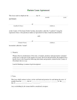 Free Download PDF Books, Basic Pasture Lease Agreement Template