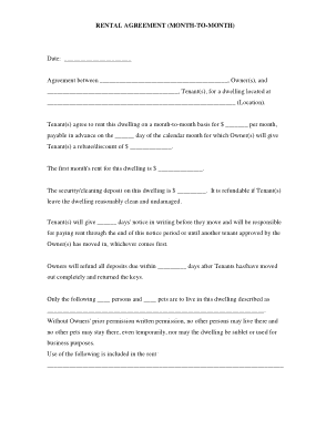 Free Download PDF Books, Month To Month Rental Agreement Template