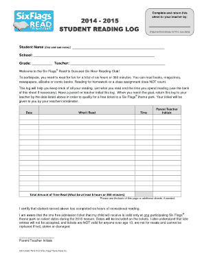 Free Download PDF Books, Student Reading Log High School Template