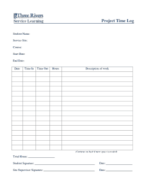 Free Download PDF Books, Sample Project Time Log Template