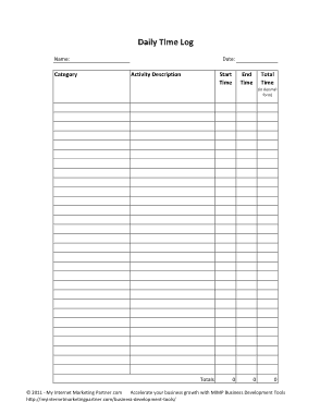 Free Download PDF Books, Time Trackings Template