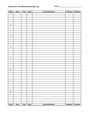 Free Download PDF Books, Daily Workout Log Sample Template