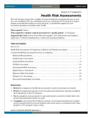 Free Download PDF Books, General Health Risk Assessment Template