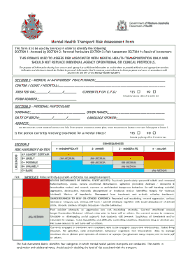 Free Download PDF Books, Mental Health Transport Risk Assessment Form Template