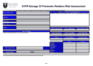 Free Download PDF Books, Storage of Fireworks Retailers Risk Assessment Template