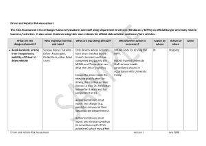Free Download PDF Books, Driver Vehicle Risk Assessment Form Template
