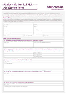 Free Download PDF Books, Medical Risk Assessment Form Template