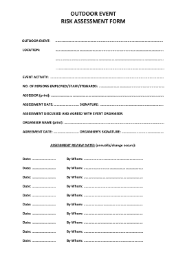 Free Download PDF Books, Outdoor Event Risk Assessment Form Template
