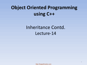 Object Oriented Programming Using C++ Inheritance Contd &#8211; C++ Lecture 14