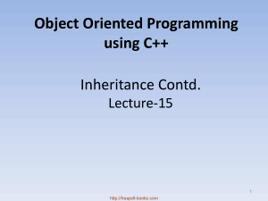 Object Oriented Programming Using C++ Inheritance Contd &#8211; C++ Lecture 15