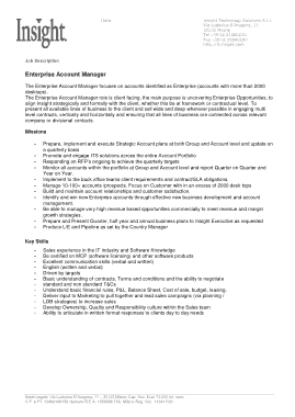 Free Download PDF Books, Enterprise Account Manager Job Description Template