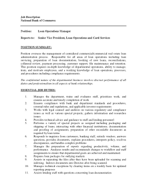 Free Download PDF Books, Loan Operation Manager Job Description Template