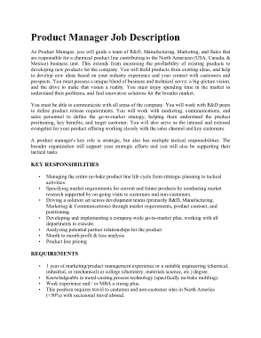 Free Download PDF Books, Basic Product Manager Job Description Template