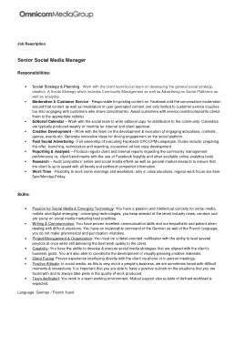 Free Download PDF Books, Senior Social Media Manager Job Description Template