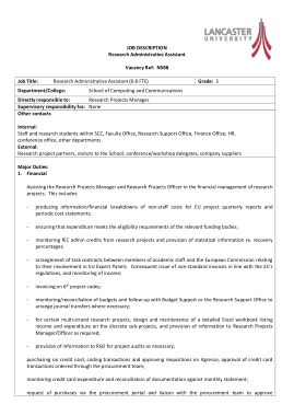 Free Download PDF Books, Research Administrative Assistant Job Description Template