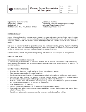 Free Download PDF Books, Customer Service Representative Job Description Resume Template