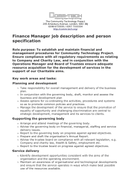 Free Download PDF Books, Finance Manager Job Description Sample Template