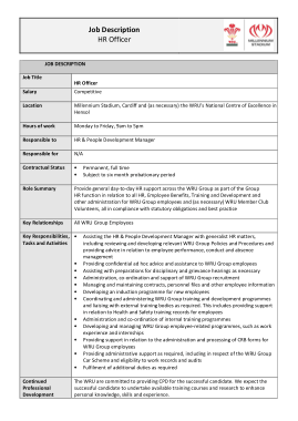 Free Download PDF Books, Sample HR Officer Job Description Template