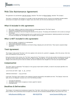 Free Download PDF Books, Website Development and Maintenance Agreement Template