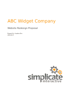 Free Download PDF Books, Widget Company Website Proposal Template