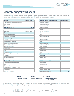 Free Download PDF Books, Monthly Budget Worksheet Template