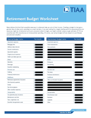 Free Download PDF Books, Sample Retirement Budget Worksheet Template