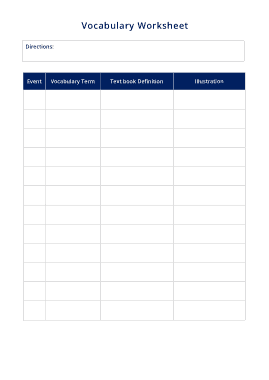 Free Download PDF Books, Vocabulary Worksheet Template