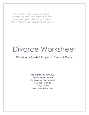 Free Download PDF Books, Divorce Worksheet in Pdf Template
