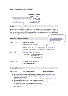 Free Download PDF Books, Graduate Student CV Example