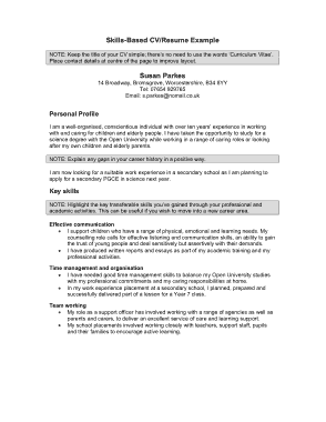 Free Download PDF Books, Skills Based CV Resume Example Template