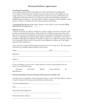Free Download PDF Books, Personal Release Agreement Sample Template