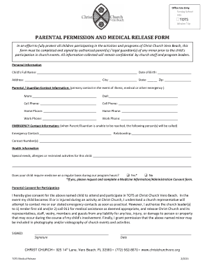 Free Download PDF Books, Parental Permission Medical Release Form Template