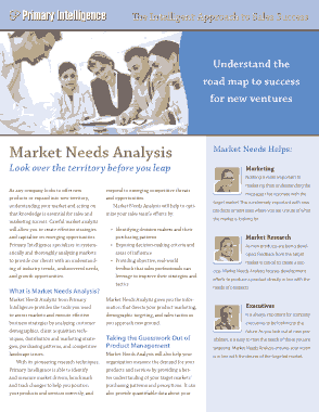 Free Download PDF Books, Analysis of Market Needs Template