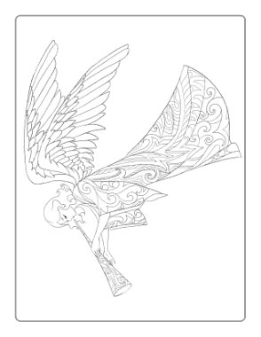 Free Download PDF Books, Christmas Decorative Angel Trumpet_2 Coloring Template