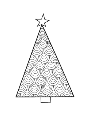 Free Download PDF Books, Christmas Coloring Pages Patterned Tree Free Coloring Template