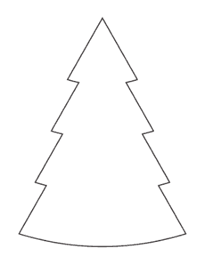 Free Download PDF Books, Christmas Tree Basic Blank Outline Curved Free Coloring Template