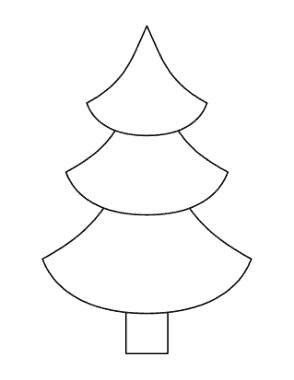 Free Download PDF Books, Christmas Tree Blank Outline Curved Tiers Free Coloring Template