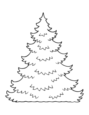 Free Download PDF Books, Christmas Tree Layered Jagged Free Coloring Template