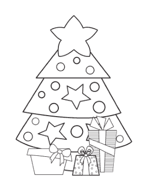 Free Download PDF Books, Christmas Tree Simple Tree With Gifts To Color Free Coloring Template