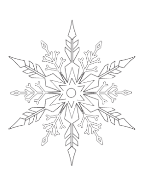 Free Download PDF Books, Snowflake Detailed 11 Coloring Template