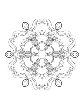 Free Download PDF Books, Snowflake Intricate 13 Coloring Template