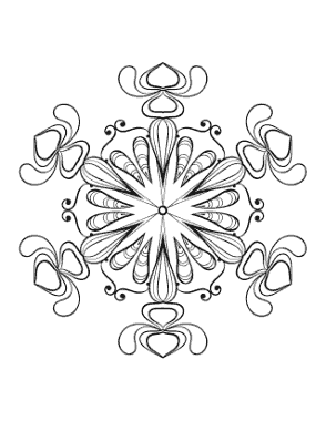 Free Download PDF Books, Snowflake Intricate 17 Coloring Template