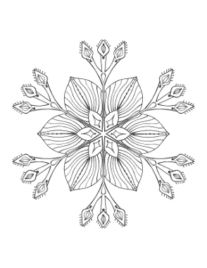 Free Download PDF Books, Snowflake Intricate 18 Coloring Template