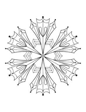 Free Download PDF Books, Snowflake Intricate 2 Coloring Template