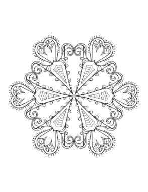 Free Download PDF Books, Snowflake Intricate 20 Coloring Template