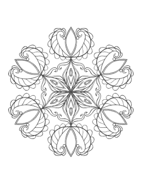 Free Download PDF Books, Snowflake Intricate 21 Coloring Template