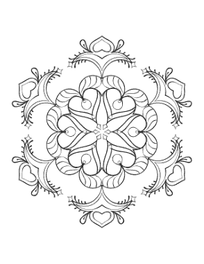 Free Download PDF Books, Snowflake Intricate 24 Coloring Template