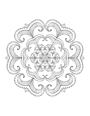 Free Download PDF Books, Snowflake Intricate 4 Coloring Template