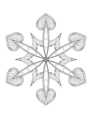 Free Download PDF Books, Snowflake Intricate 5 Coloring Template