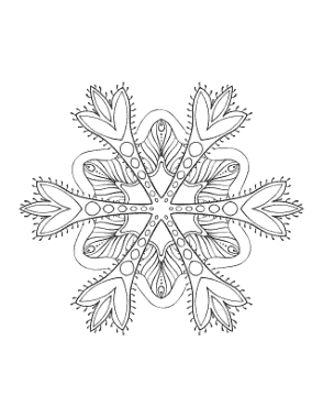 Free Download PDF Books, Snowflake Intricate 8 Coloring Template